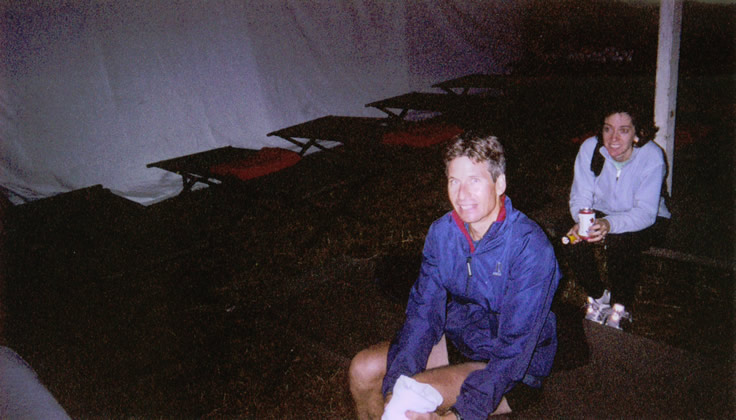 Bill & Michelle  at the Silver Hill Meadow finish tent