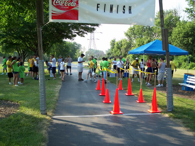 Finish line of the Alsip Park 5K Run / 3K Walk Finish line of the Alsip Park 5K Run / 3K Walk