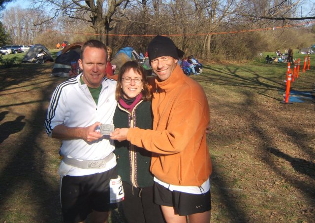 at the finish