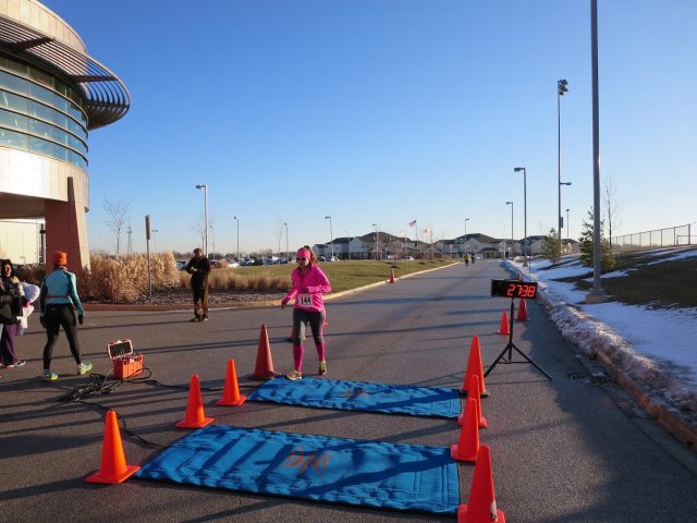 Finishing the 3rd Annual Matteson Community Center's Dash Into the New Year 5k