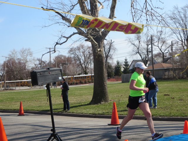 A finish area scene as it happened in Hammond at the 10k/5k Charity Run.