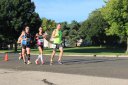 Front of the pack on Indian Mound Parkway before mile 1