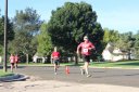 Front of the pack on Indian Mound Parkway before mile 1