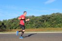 Front of the pack on Indian Mound Parkway before mile 1