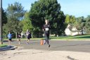Front of the pack on Indian Mound Parkway before mile 1