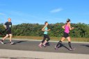 Just behind the front of the pack on Indian Mound Parkway before mile 1