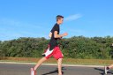 Just behind the front of the pack on Indian Mound Parkway before mile 1