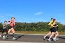 Just behind the front of the pack on Indian Mound Parkway before mile 1