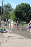 Middle of the pack on Indian Mound Parkway before mile 1