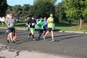 Middle of the pack on Indian Mound Parkway before mile 1