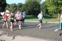 Middle of the pack on Indian Mound Parkway before mile 1