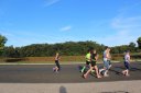 Middle of the pack on Indian Mound Parkway before mile 1