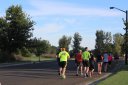 Middle of the pack on Indian Mound Parkway before mile 1