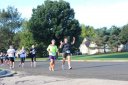 Haing fun just behind the middle of the pack on Indian Mound Parkway before mile 1