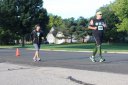 Haing fun just behind the middle of the pack on Indian Mound Parkway before mile 1