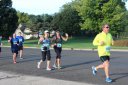 Haing fun just behind the middle of the pack on Indian Mound Parkway before mile 1