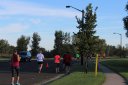 Haing fun just behind the middle of the pack on Indian Mound Parkway before mile 1