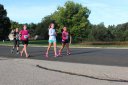 Haing fun just behind the middle of the pack on Indian Mound Parkway before mile 1