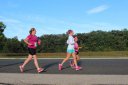 Haing fun just behind the middle of the pack on Indian Mound Parkway before mile 1