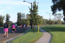 Haing fun just behind the middle of the pack on Indian Mound Parkway before mile 1