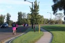 Haing fun just behind the middle of the pack on Indian Mound Parkway before mile 1