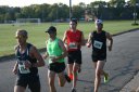 At the front of the pack 2.5 miles into race on University/Schwaeger Dr
