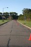 Just behind the lead pack 2.5 miles into race on University/Schwaeger Dr