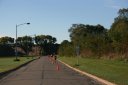 Just behind the front of the pack 2.5 miles into race on University/Schwaeger Dr