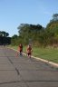 Just behind the front of the pack 2.5 miles into race on University/Schwaeger Dr