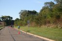 Not to far behind the front of the pack 2.5 miles into race on University/Schwaeger Dr