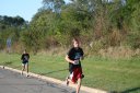 Not to far behind the front of the pack 2.5 miles into race on University/Schwaeger Dr