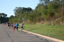 Looking strong & having fun, middle of the pack, 2..5 miles into race on University/Schwaeger Dr