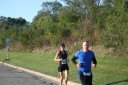 Looking strong & having fun, 2..5 miles into race on University/Schwaeger Dr