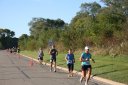 Looking strong & having fun, 2.5 miles into race on University/Schwaeger Dr