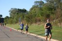 Looking strong & having fun, 2.5 miles into race on University/Schwaeger Dr