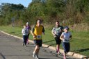 Looking strong & having fun, 2.5 miles into race on University/Schwaeger Dr