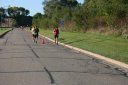 Looking strong & having fun, 2.5 miles into race on University/Schwaeger Dr