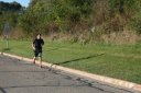 Looking strong & having fun, 2.5 miles into race on University/Schwaeger Dr