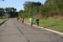 Looking strong & having fun, 2.5 miles into race on University/Schwaeger Dr