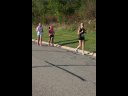 Looking strong & having fun, 2.5 miles into race on University/Schwaeger Dr