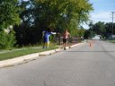 About 9 1/2 miles into race on Wisconsin St