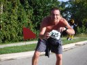 About 9 1/2 miles into race on Wisconsin St