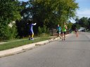 About 9 1/2 miles into race on Wisconsin St