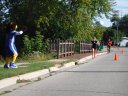 About 9 1/2 miles into race on Wisconsin St