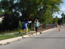About 9 1/2 miles into race on Wisconsin St