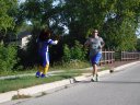 About 9 1/2 miles into race on Wisconsin St