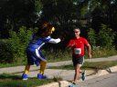 About 9 1/2 miles into race on Wisconsin St
