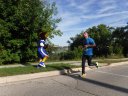 About 9 1/2 miles into race on Wisconsin St