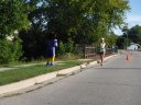 About 9 1/2 miles into race on Wisconsin St